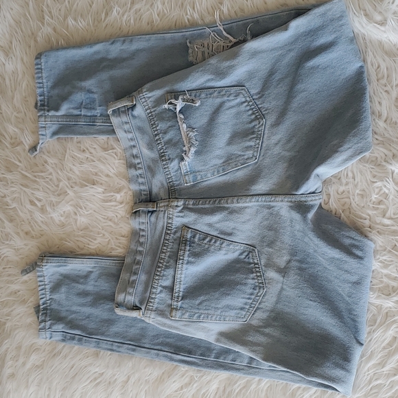 Brandy Melville Distressed Denim Pants Long Size Small - Picture 14 of 16